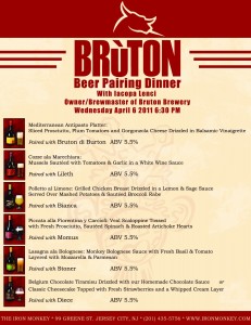 Iron Monkey Bruton Beer Dinner