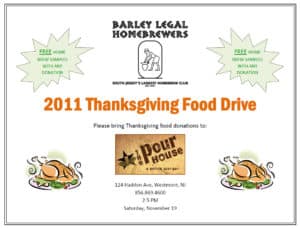 Barley Legal Homebrewer Thanksgiving Food Drive