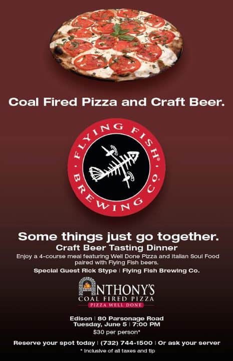 flying fish beer dinner anthonys coal fired pizza
