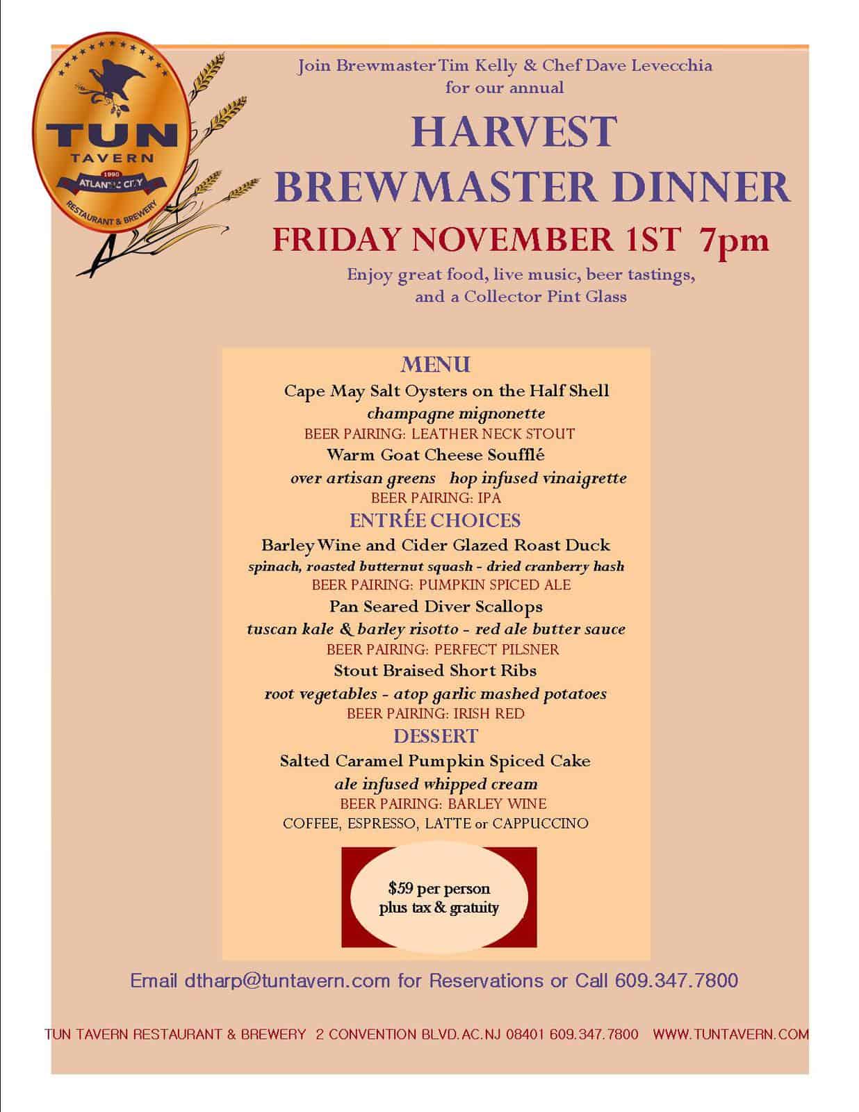 Tun Tavern Brewmaster Dinner 2013