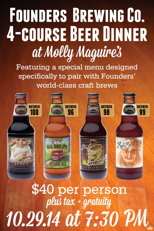 29 - molly maguires - founders beer dinner