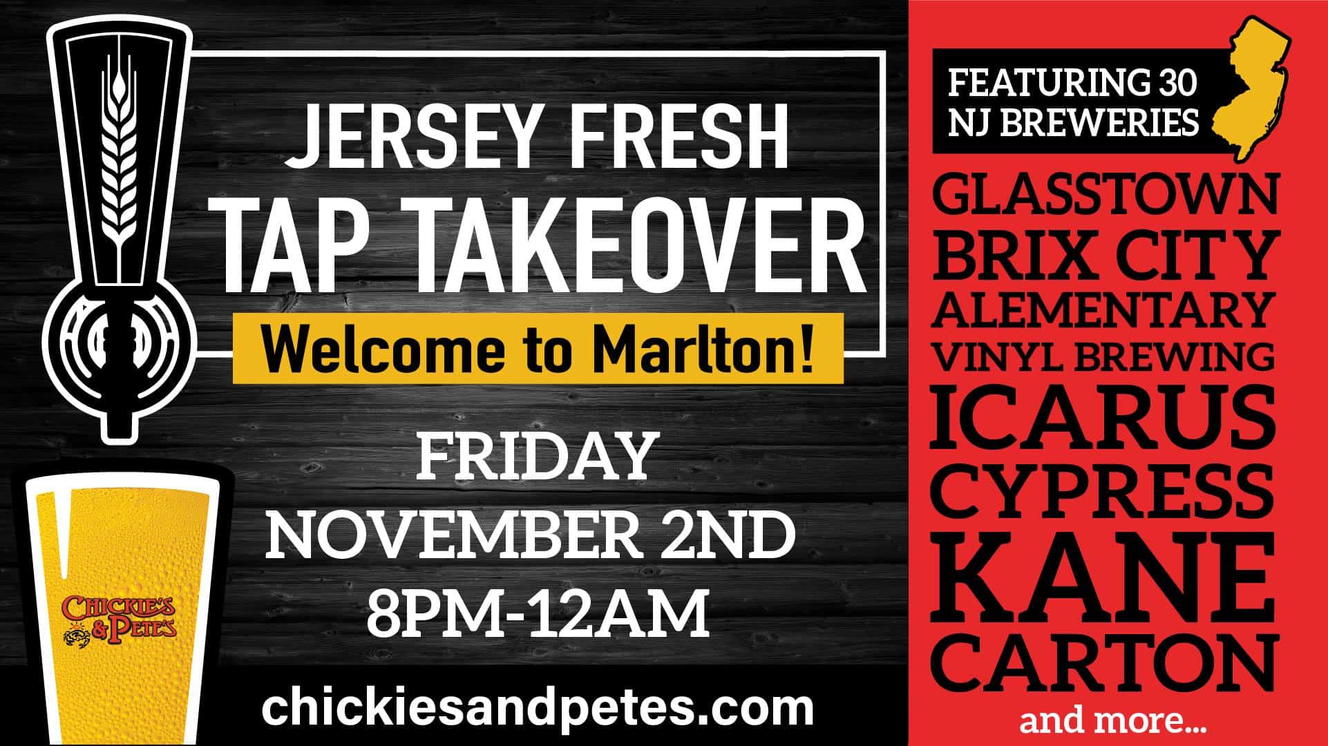 Jersey Fresh Tap Takeover to Marlton and NJCB SJ Beer Up 4