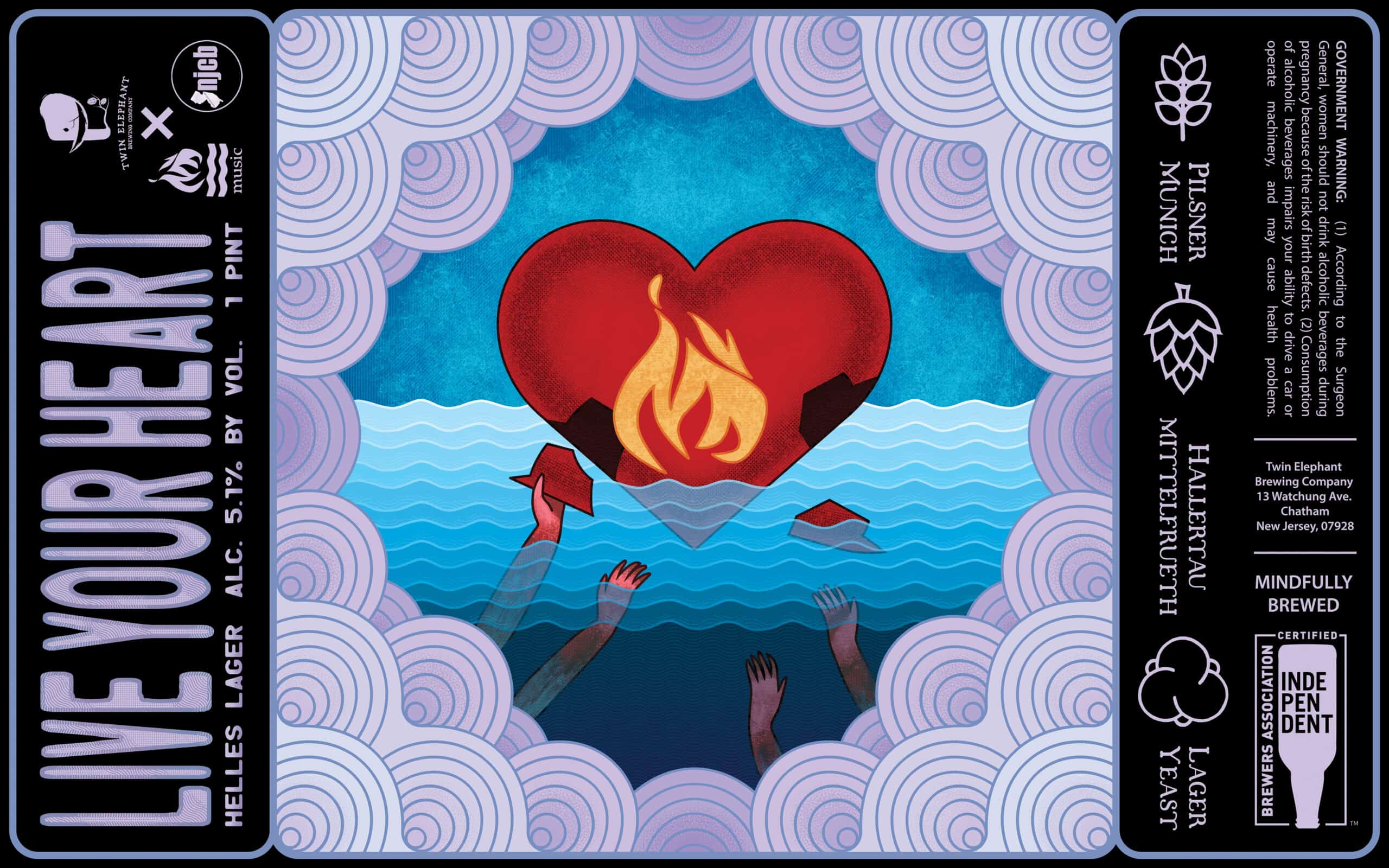 Live Your Heart And Never Follow übersetzung Live Your Heart helles lager, an NJCB x Twin Elephant x Hot Water Music