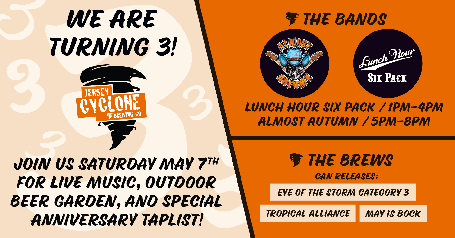 Jersey Cyclone Brewing Turns 3! NJCB Your resource for beer in New